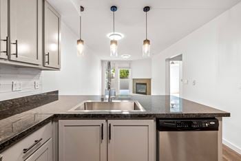 Modern kitchen at 128 on state apartments in kirkland, wa 98033